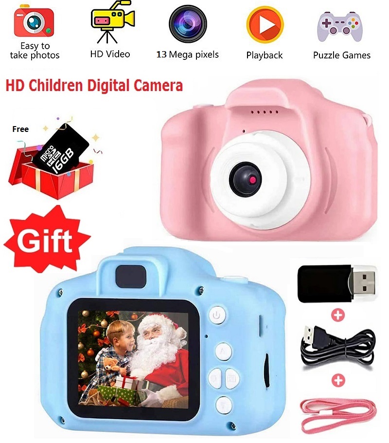 YLANTECH (FREE 16GB TF CARD )Children'S Camera Mini Digital Cute Camera For Kids High Definition Smart Shooting Video Recording Function Toy Cameras Gifts